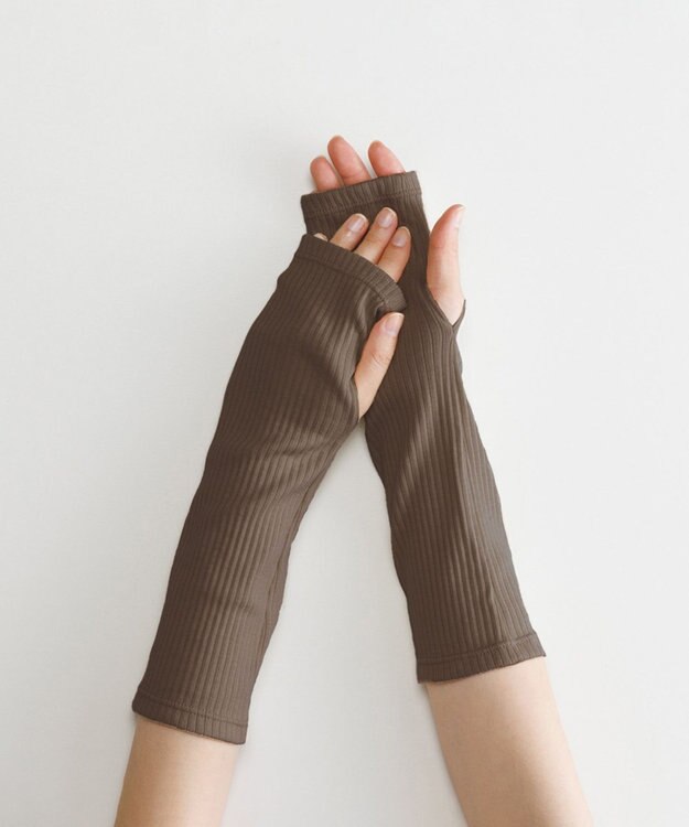 ORuKuBET organic cotton rib arm cover 【 UVカット・オーガニックコットン・日本製 】 モカ