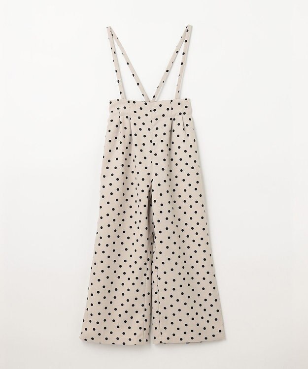 ANY KIDS 麻ライク ドット柄 ガウチョ ベージュドット