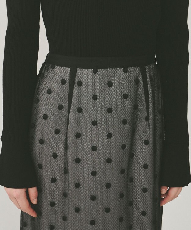 GRACE CONTINENTAL ドットチュールタイトスカート ブラック