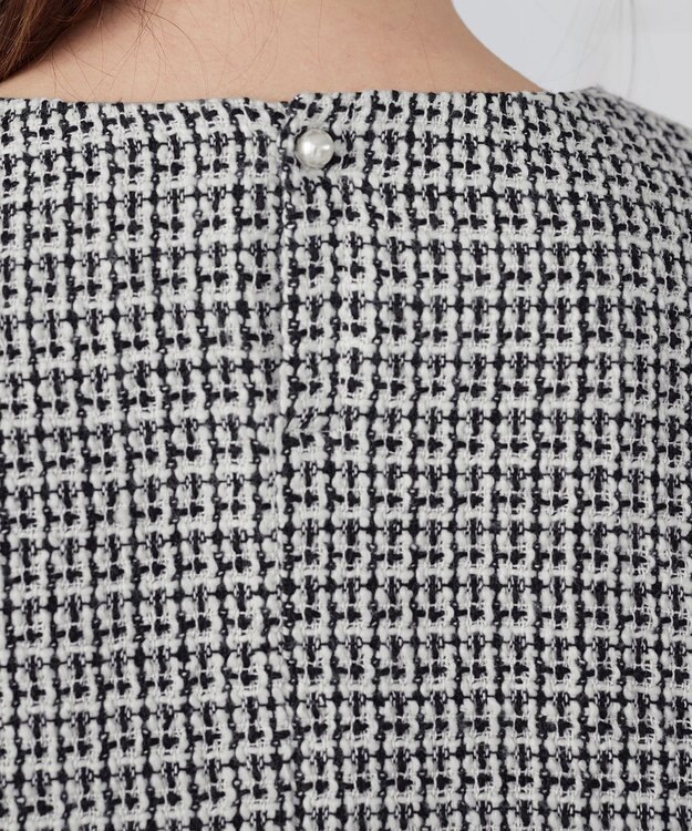 Tiaclasse ツイードコンビフレアチュニック ブラック