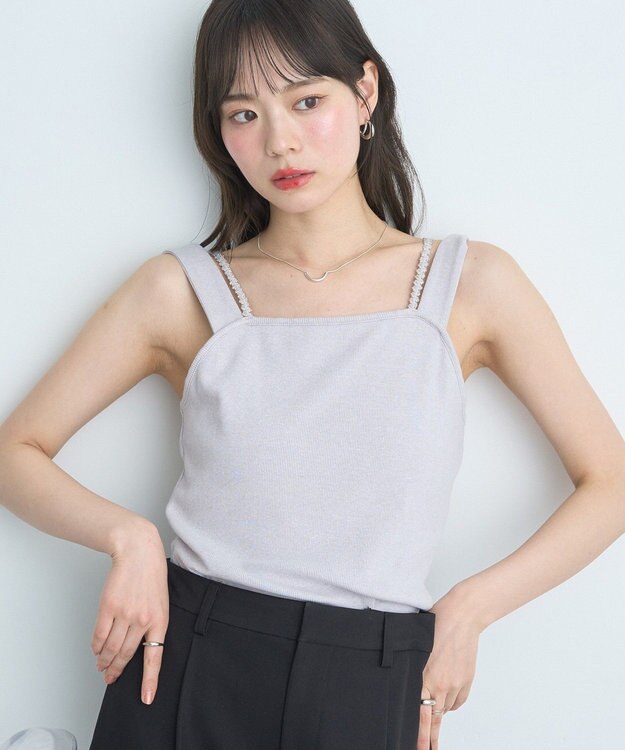 earth music&ecology ホルターレースキャミソール Light Gray