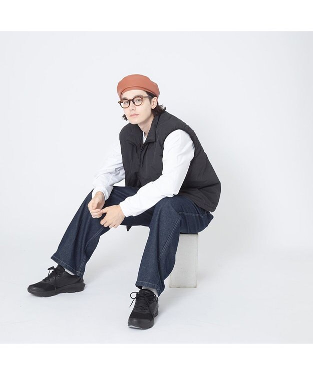 林八百吉商店 un chapeau  エコレザーベレー オレンジ