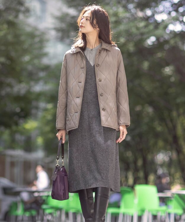 J.PRESS LADIES S 【抗菌防臭】コンパクトタフタプレミアム撥水 ショート アウター ブラウン系