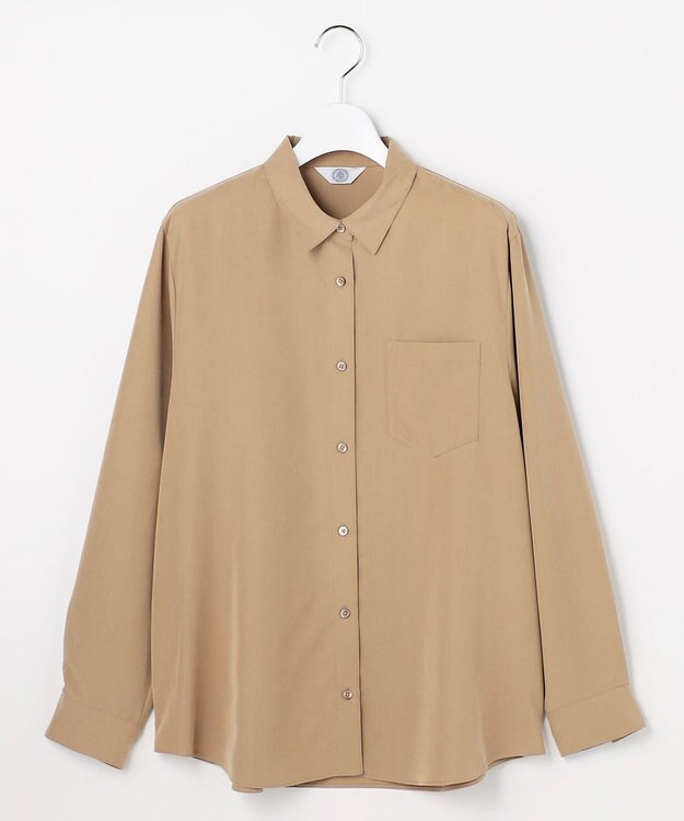 J.PRESS LADIES ピーチポプリン シャツ キャメル系