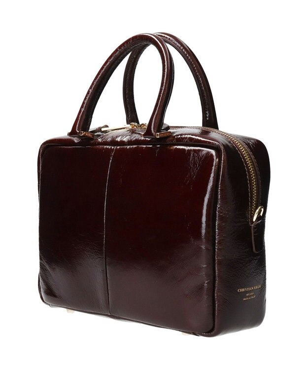 INTER-CHAUSSURES 【CHRISTIAN VILLA】センターシームハンドバッグ ダークブラウン