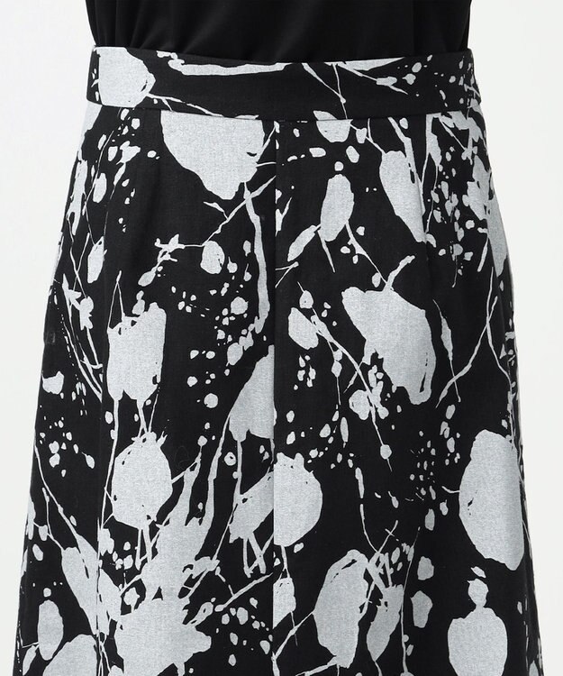 23区 【エステータ】ピグメントプリント スカート ブラックxホワイト