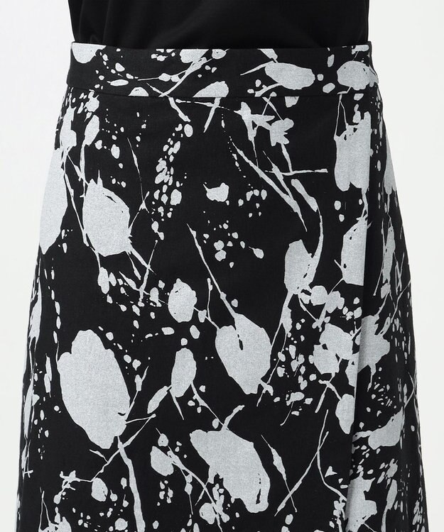 23区 【エステータ】ピグメントプリント スカート ブラックxホワイト