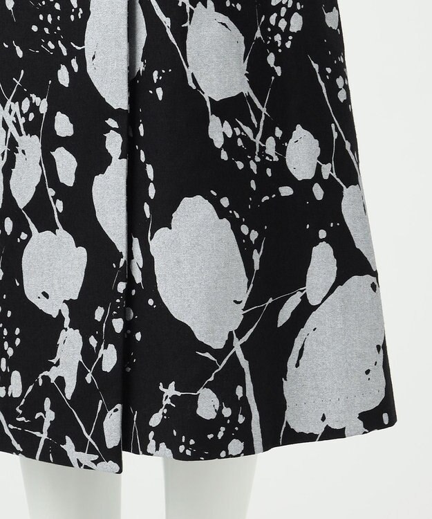 23区 【エステータ】ピグメントプリント スカート ブラックxホワイト