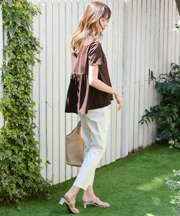 ANY SIS 【UVケア・接触冷感・撥水】クールタッチミラクルガード テーパード パンツ オフホワイト