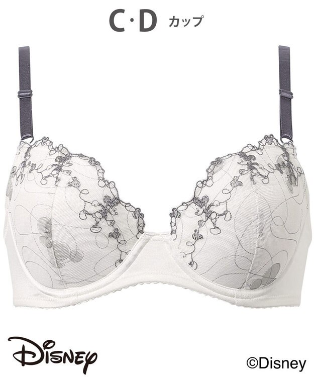 Wing ブラジャー 【ディズニー】 自然なまるみシルエット ソフトなつけごこち 【ナチュラルアップブラ】 ミッキーマウス KB2063 ウイング／ワコール アイボリー