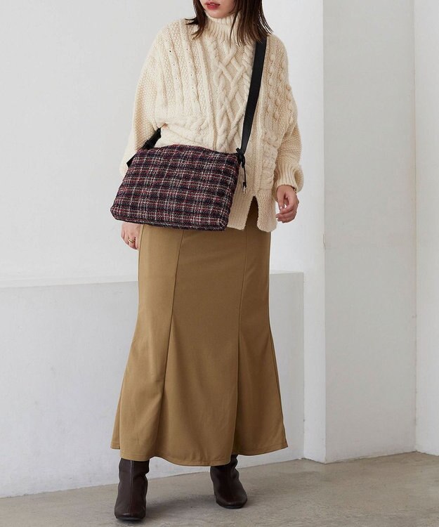 TOPKAPI 【TREASURE TOPKAPI】キルティング ツイード ショルダーバッグ レッド