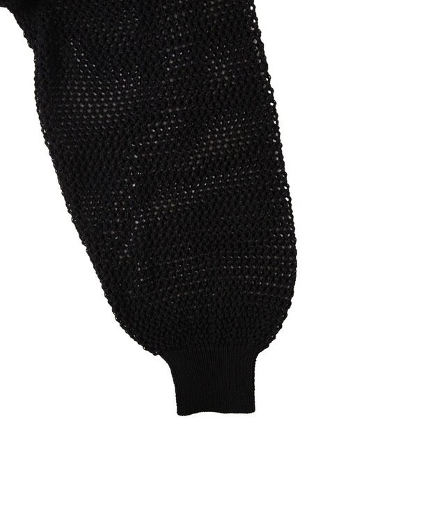 WEGO メッシュラグランニットパーカー ブラック