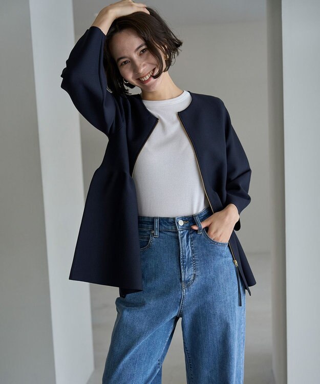 UNFILO コットンカシミヤ クルーネックカットソー オフ