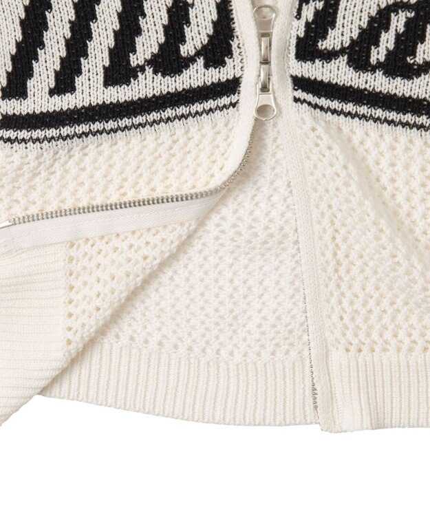 WEGO メッシュラグランニットパーカー ブラック