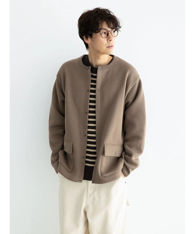 CRAFT STANDARD BOUTIQUE ニットフリースカーディガン Brown