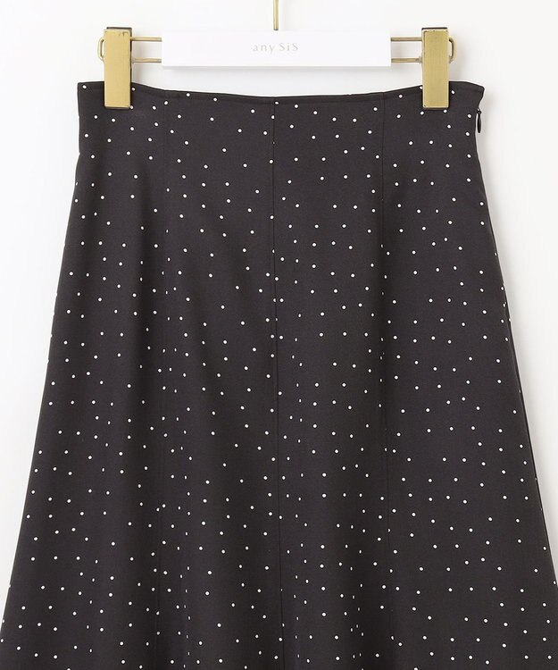 ANY SIS S 【低身長企画】レースアップナローフレア スカート 白黒ドット