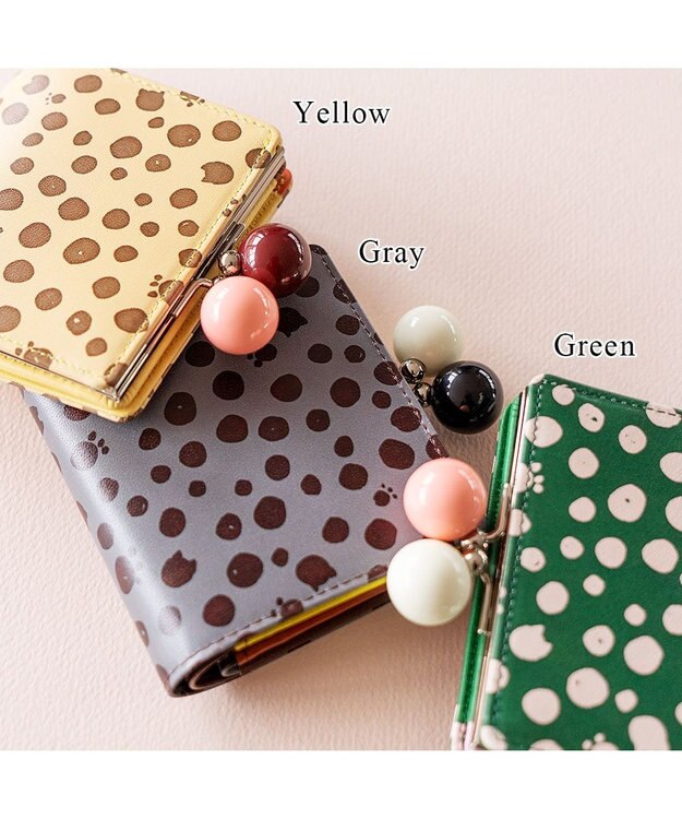 tsumori chisato CARRY ポルカドット 2つ折り財布 がま口 ミニ財布 グレー