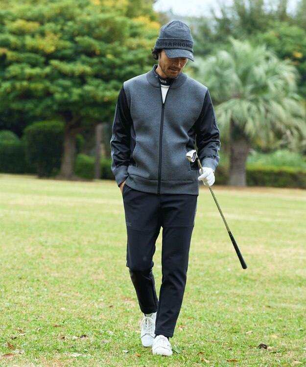 23区GOLF 【MEN/EC限定】【吸水速乾/UVケア】リブ襟 モックネックシャツ ホワイト系
