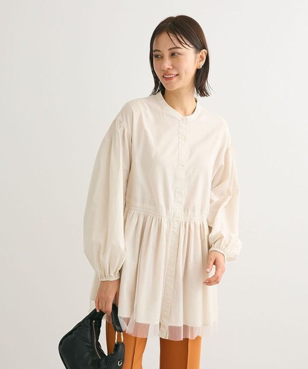 Green Parks 裾チュールレイヤードチュニック Beige