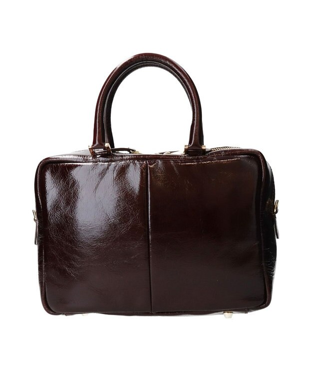 INTER-CHAUSSURES 【CHRISTIAN VILLA】センターシームハンドバッグ ダークブラウン