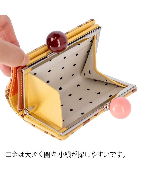 tsumori chisato CARRY ポルカドット 2つ折り財布 がま口 ミニ財布 イエロー