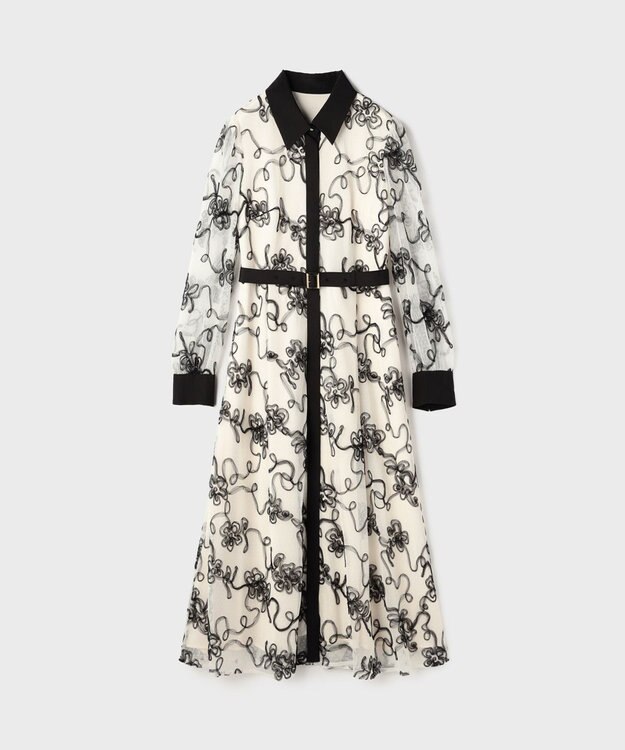 GRACE CONTINENTAL チュールコードレースワンピース ホワイト