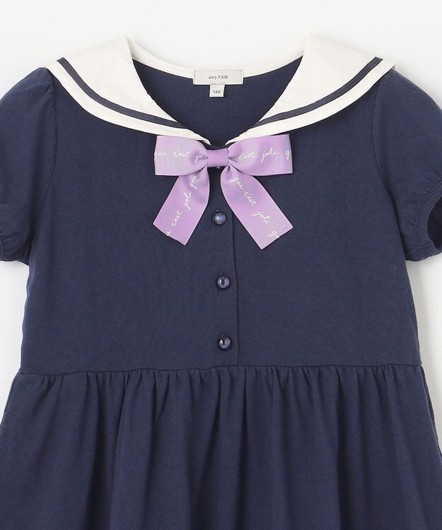 ANY KIDS セーラーカラー ワンピース ネイビー