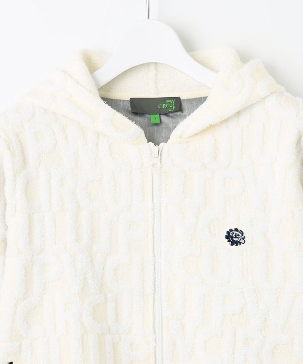 PW CIRCULUS 【WOMEN】【防風/蓄熱】総ロゴ ニット フーデッド ブルゾン ホワイト系
