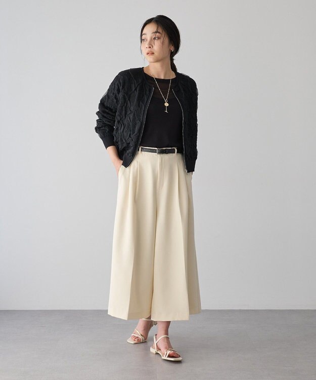 YECCA VECCA ベルトSETクロップド丈パンツ Ivory