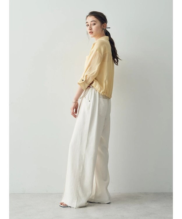 YECCA VECCA 【2点SET】シアーシャツ×Aラインキャミワンピース Yellow