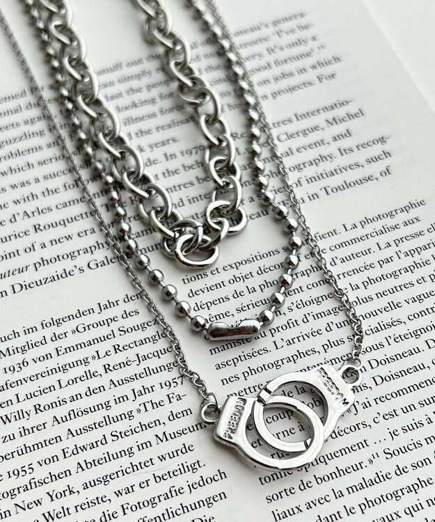 WEGO 3Pメタルモチーフネックレス 柄9