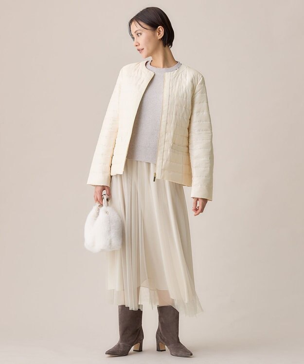 自由区 S 【洗える】ライトダウン ジャケット シャンパンベージュ