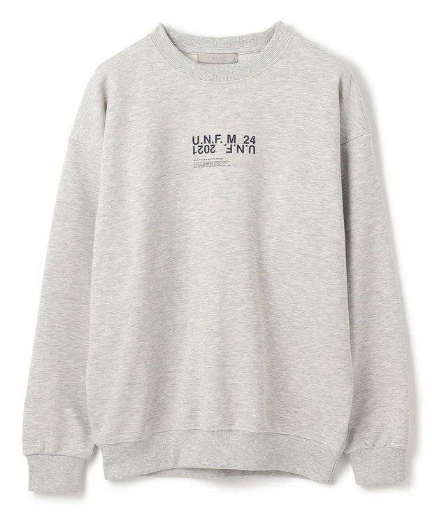 UNFILO MENS 【男女兼用】グラフィックプリント スウェットTEE [24年秋冬商品] グレー(センターロゴ)