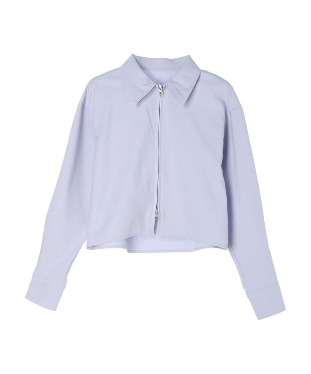 earth music&ecology ジップショートシャツ Light Gray