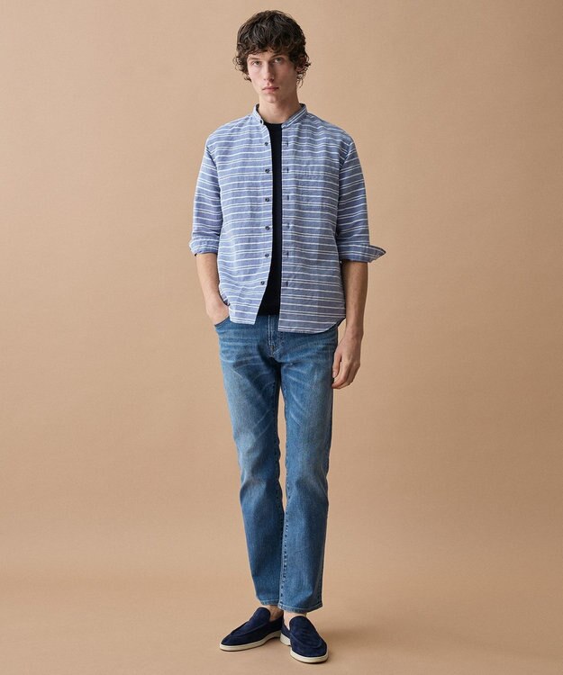 JOSEPH ABBOUD 【サステイナブル・オーガニックコットン使用】オーガニッククール ニット Tシャツ ネイビー系