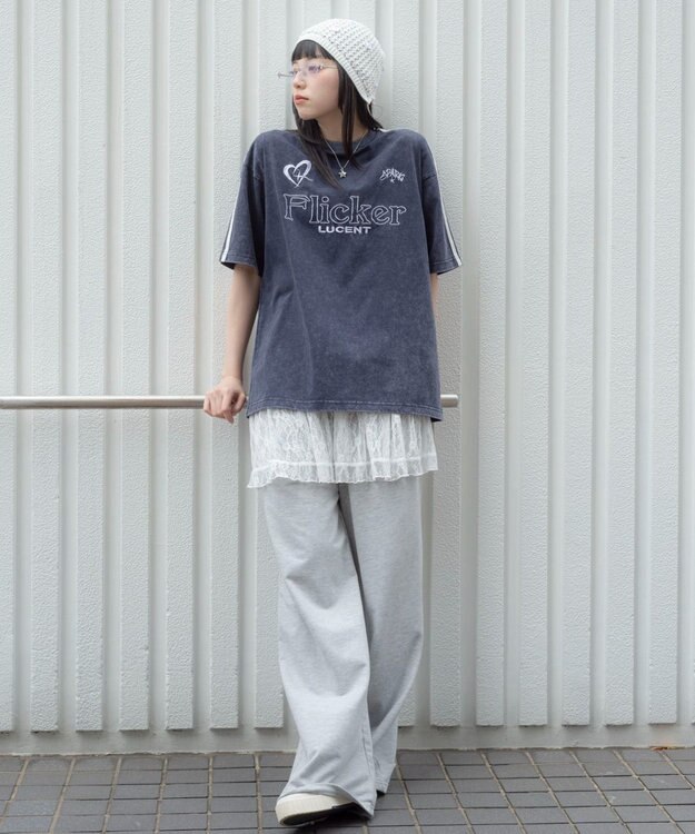 WEGO 【ユニセックス着用ITEM】スリーブラインロゴBIG　T（SS） ネイビー