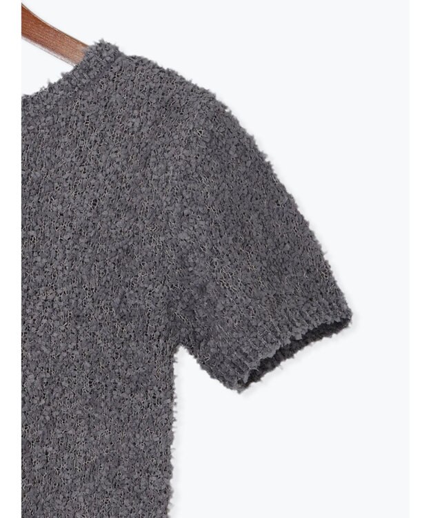 Te chichi テープヤーン前後2WAY5分袖カーディガン グレー