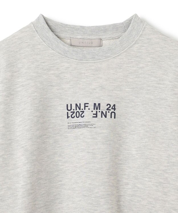 UNFILO MENS 【男女兼用】グラフィックプリント スウェットTEE [24年秋冬商品] グレー(センターロゴ)