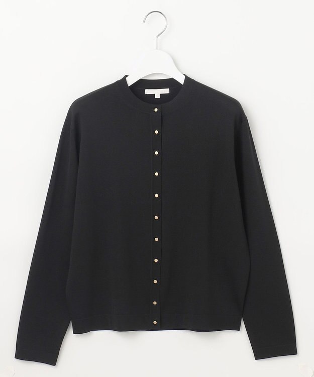 自由区 L 【アンサンブル対応・洗える】アセテートコットン カーディガン ブラック