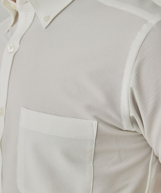 GOTAIRIKU とにかく涼しい/酷暑対応【シワになりにくい/吸水速乾】クールマックスサッカーシャツ ホワイト系