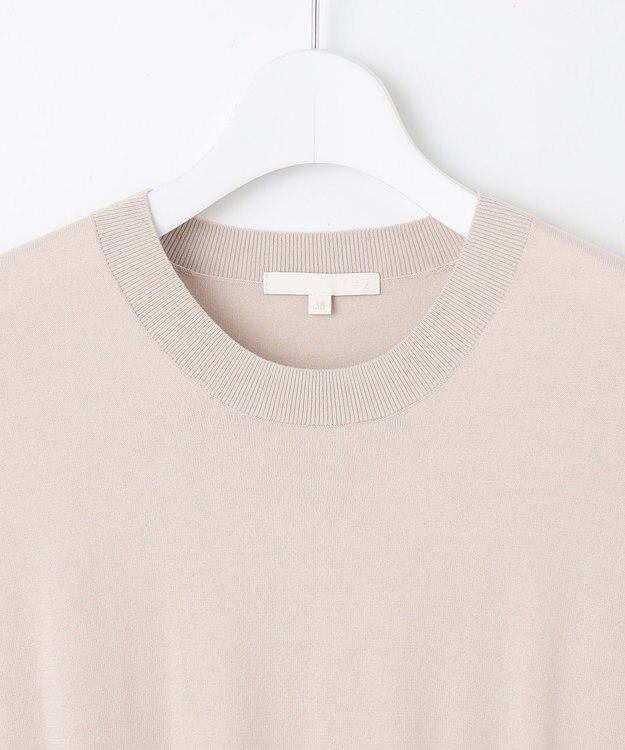 自由区 L 【カタログ掲載・洗える】ジョーゼットプリーツコンビ ワンピース サンドベージュ