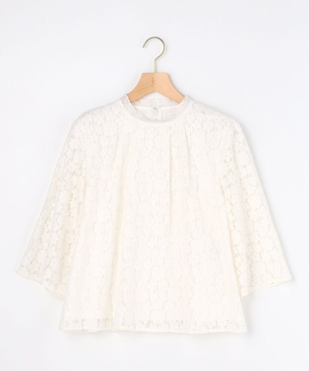 組曲 L 【先行予約・WEB限定】フラワーラッセルレーススタンド襟 ブラウス ホワイト系