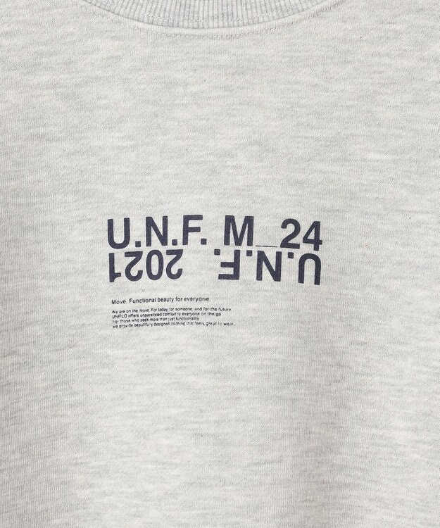UNFILO MENS 【男女兼用】グラフィックプリント スウェットTEE [24年秋冬商品] グレー(センターロゴ)