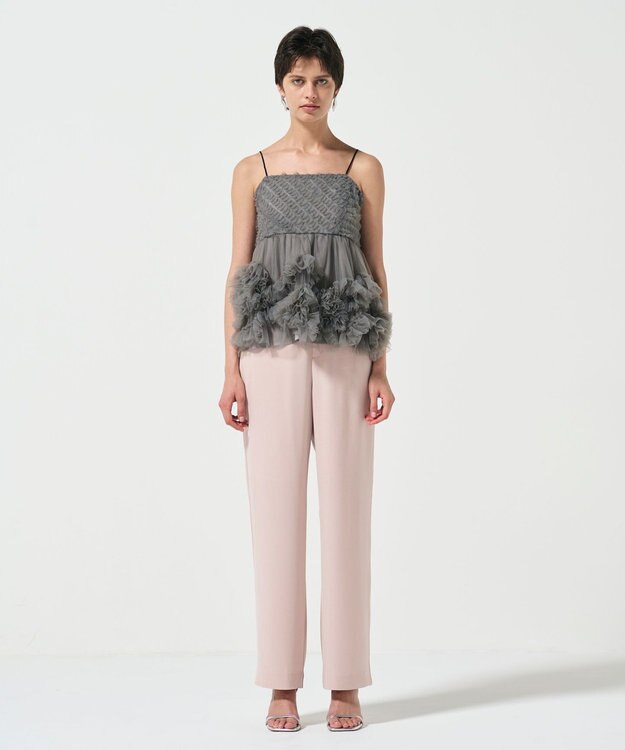 GRACE CONTINENTAL チュールフリルキャミソール グレー