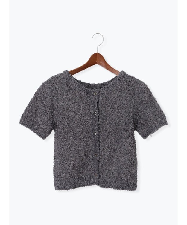 Te chichi テープヤーン前後2WAY5分袖カーディガン グレー