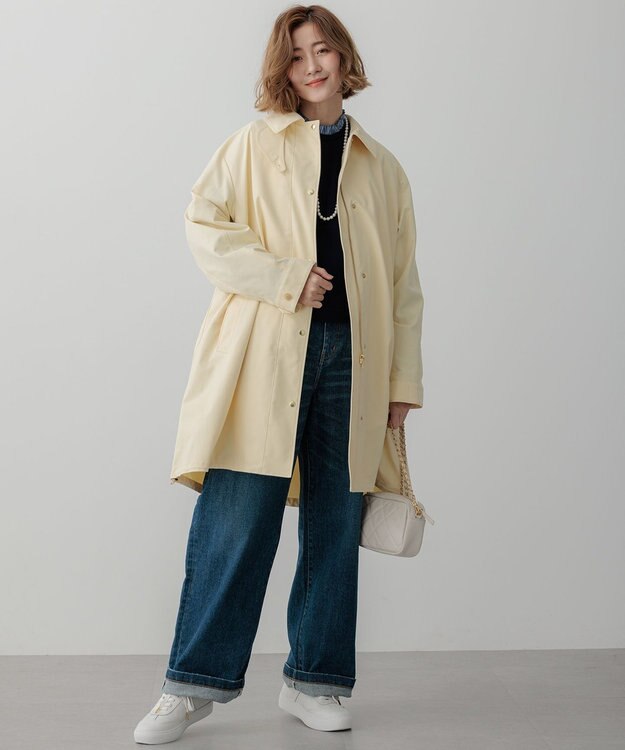 23区 S 【撥水加工/洗える】中綿ベストライナー付き マルチウェイアウター ライトイエロー系