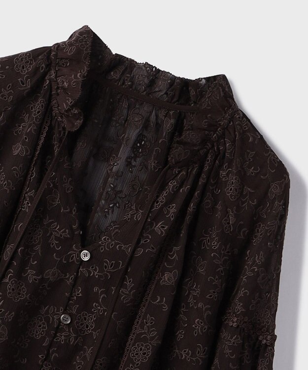 GRACE CONTINENTAL ヨウリュウembカフタンブラウス ブラウン