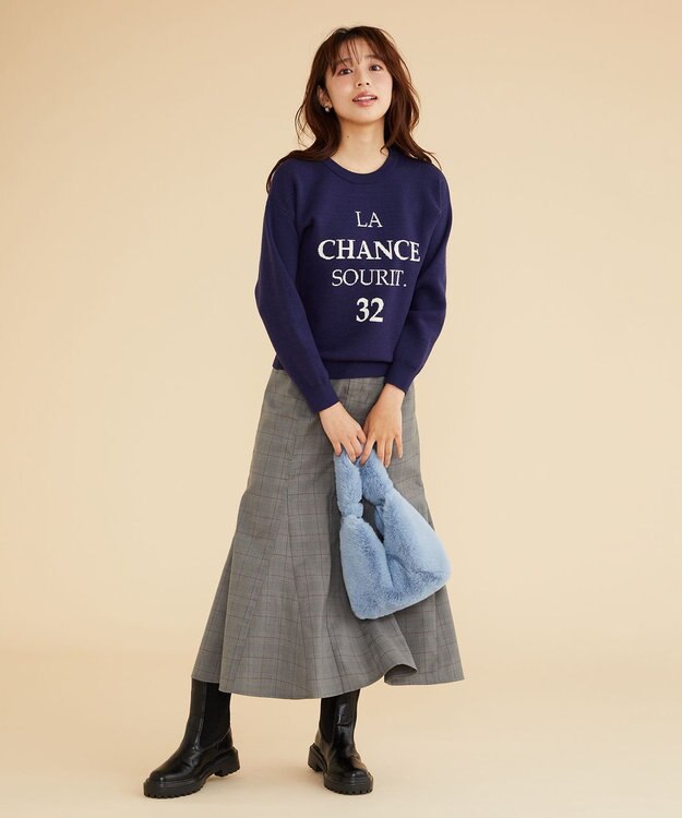 Feroux フェイクファーミニ バッグ スカイブルー系