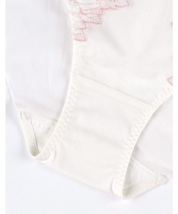 une nana cool 小さく見せるミニマイザーブラ レース ショーツ ホワイト×ピンク