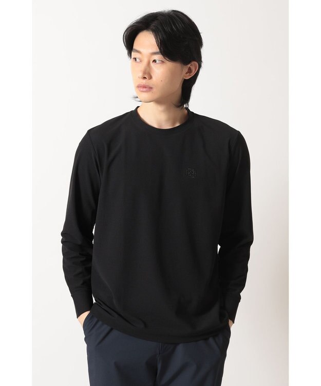 DAKS エンボスロゴ ロングTシャツ ブラック